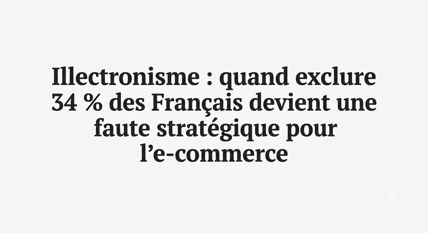 Lire la suite à propos de l’article Illectronisme : quand exclure 34 % des Français devient une faute stratégique pour l&rsquo;e-commerce